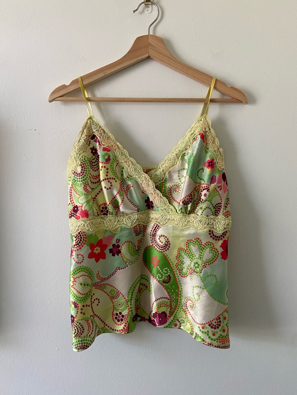 Y2K Satin Paisley Camisole Top